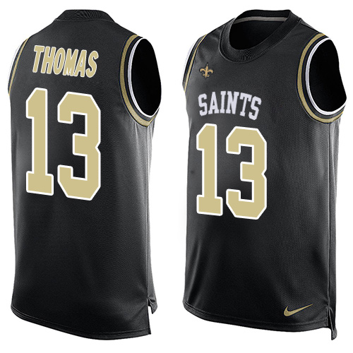 Men's Limited Michael Thomas Nike Jersey Black - #13 Player Name & Number Tank Top NFL New Orleans Saints